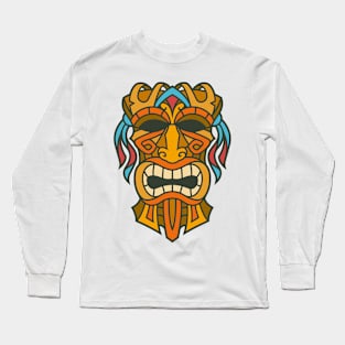 Funny Tribal Tiki Head Long Sleeve T-Shirt